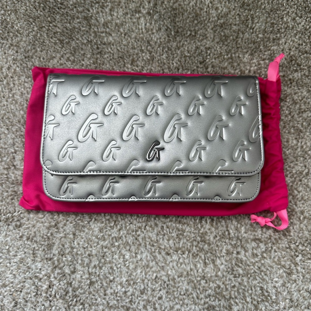Elegant Silver Embossed Clutch